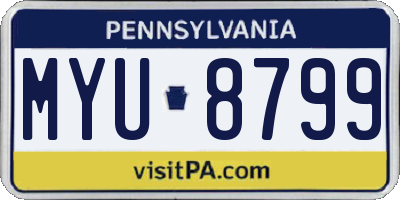 PA license plate MYU8799