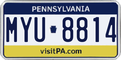 PA license plate MYU8814