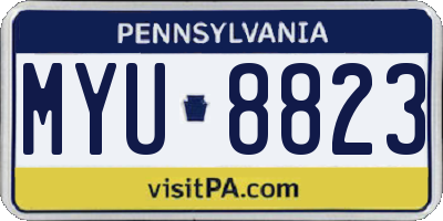 PA license plate MYU8823