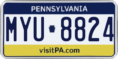 PA license plate MYU8824
