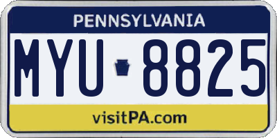 PA license plate MYU8825