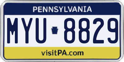 PA license plate MYU8829