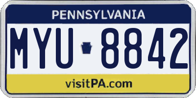PA license plate MYU8842