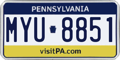 PA license plate MYU8851