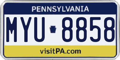 PA license plate MYU8858
