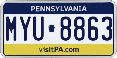 PA license plate MYU8863