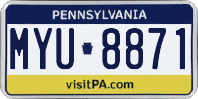 PA license plate MYU8871
