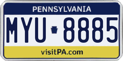 PA license plate MYU8885