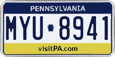 PA license plate MYU8941