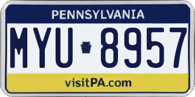 PA license plate MYU8957