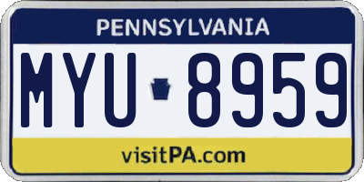 PA license plate MYU8959