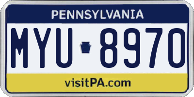 PA license plate MYU8970