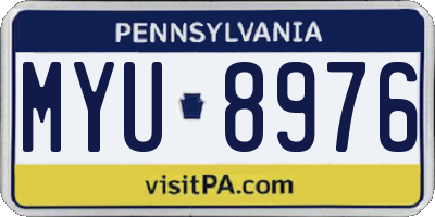 PA license plate MYU8976
