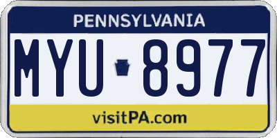 PA license plate MYU8977