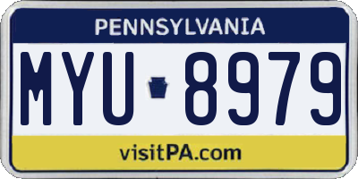 PA license plate MYU8979