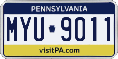 PA license plate MYU9011