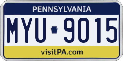 PA license plate MYU9015