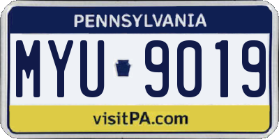 PA license plate MYU9019