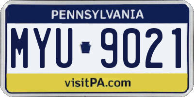 PA license plate MYU9021