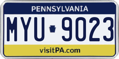 PA license plate MYU9023