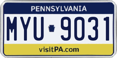 PA license plate MYU9031
