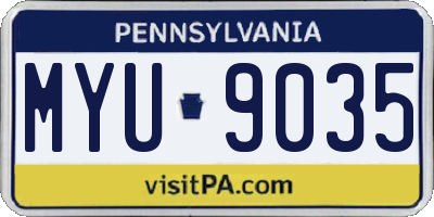 PA license plate MYU9035