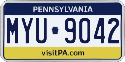 PA license plate MYU9042
