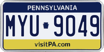 PA license plate MYU9049