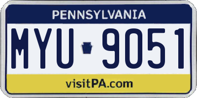 PA license plate MYU9051