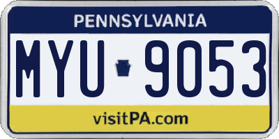 PA license plate MYU9053