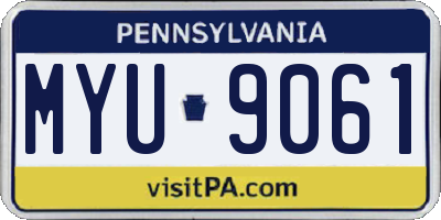 PA license plate MYU9061