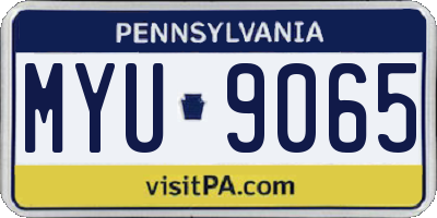 PA license plate MYU9065