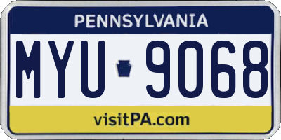 PA license plate MYU9068