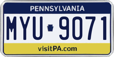 PA license plate MYU9071