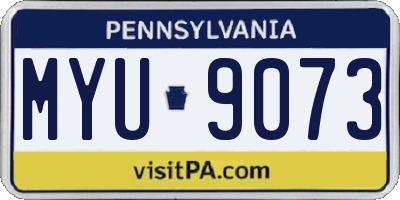 PA license plate MYU9073