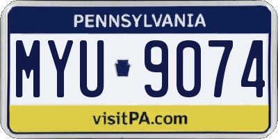 PA license plate MYU9074