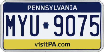 PA license plate MYU9075
