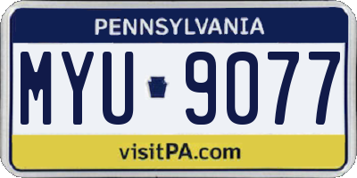 PA license plate MYU9077