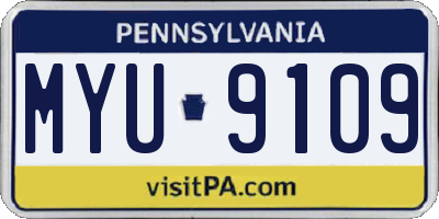 PA license plate MYU9109