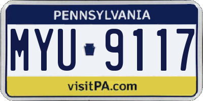 PA license plate MYU9117