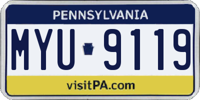 PA license plate MYU9119