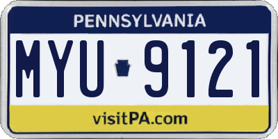 PA license plate MYU9121