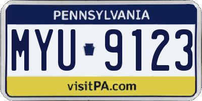 PA license plate MYU9123