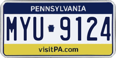 PA license plate MYU9124
