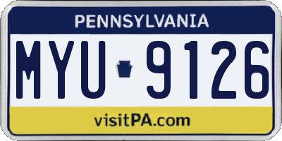 PA license plate MYU9126