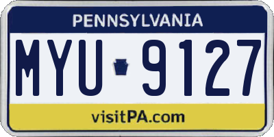 PA license plate MYU9127