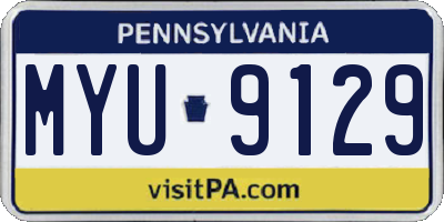 PA license plate MYU9129
