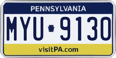 PA license plate MYU9130