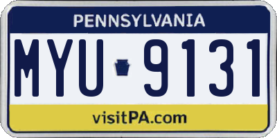 PA license plate MYU9131