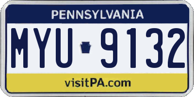 PA license plate MYU9132